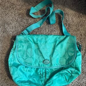 Coach Blue Crossbody Bag with Slouchy Design